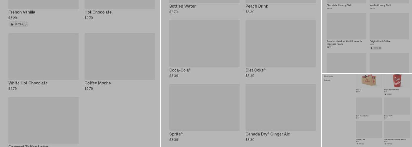 Tim Hortons Menu