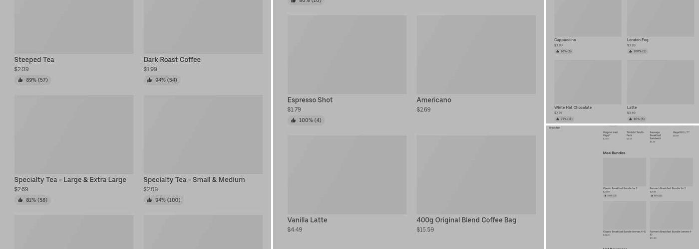 Tim Hortons Menu