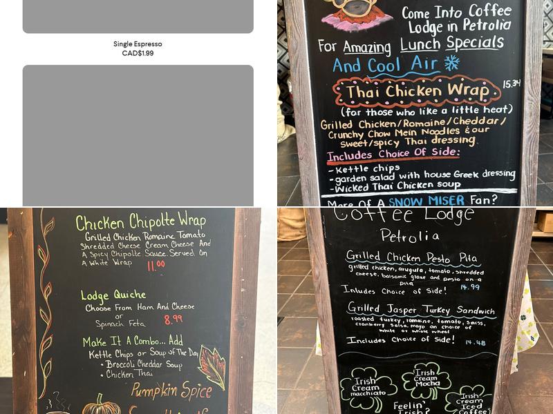 Coffee Lodge Menu
