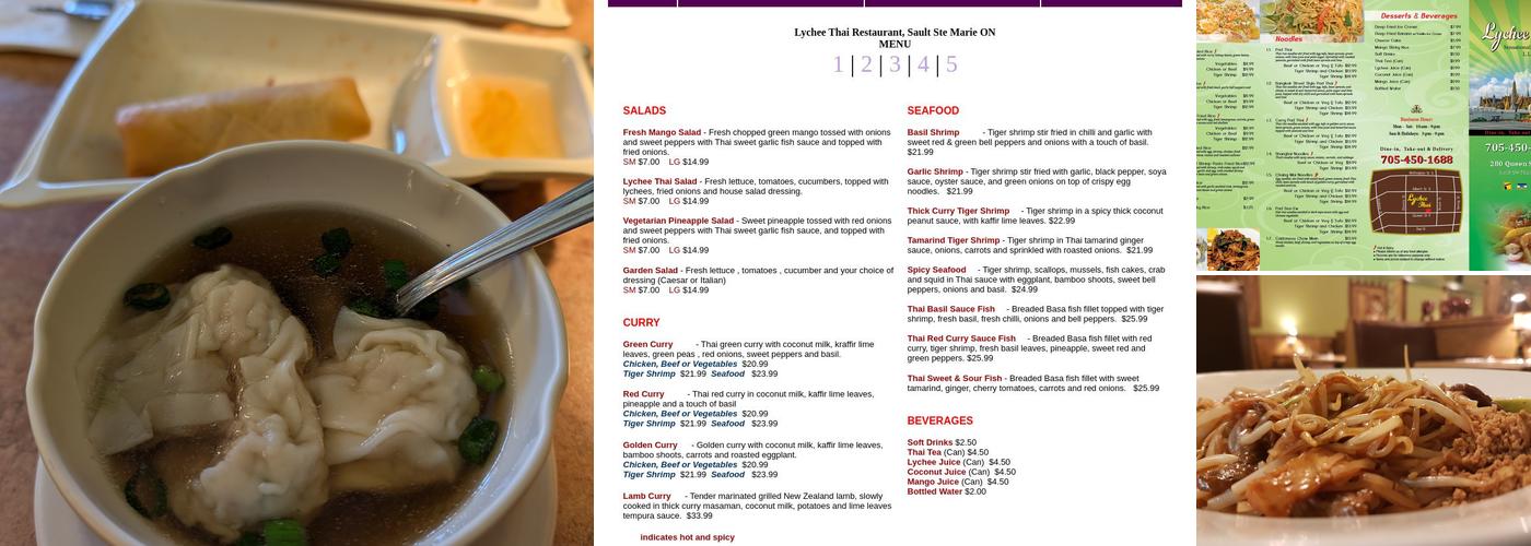 Lychee Thai Restaurant Menu