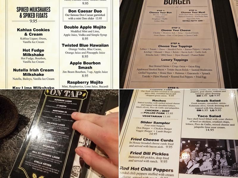 The Burger Don Menu