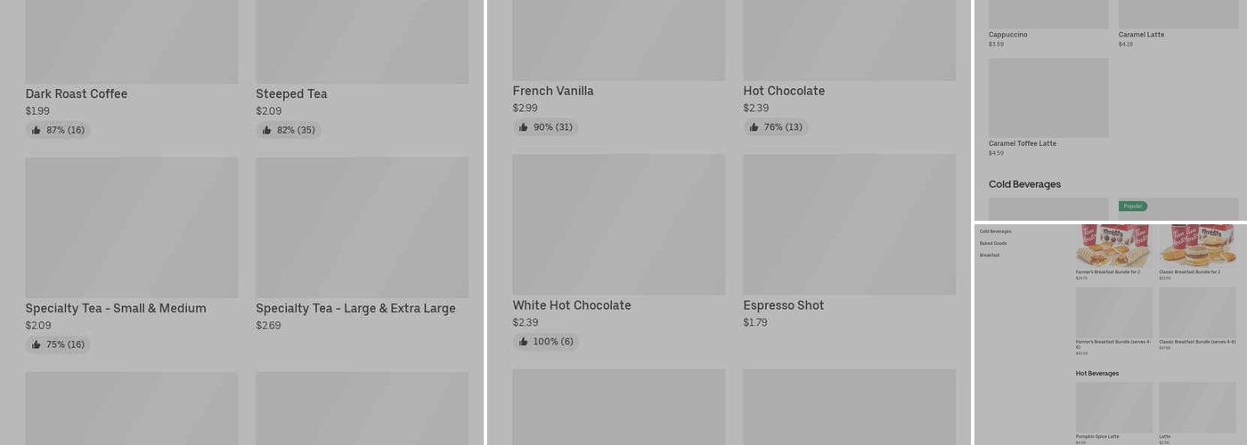 Tim Hortons Menu