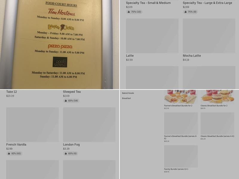 Tim Hortons Menu