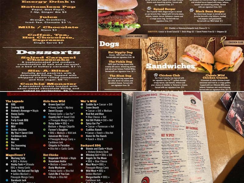 Wild Wing Menu