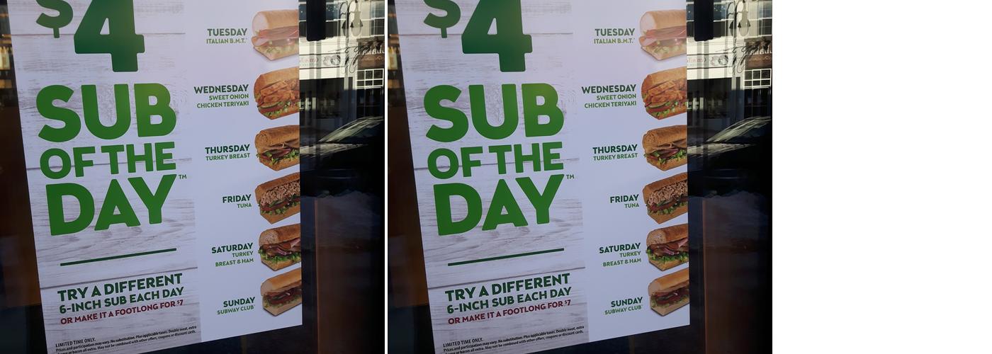 Subway Menu