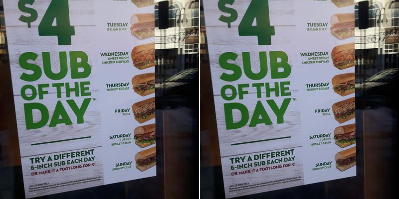 Subway Menu