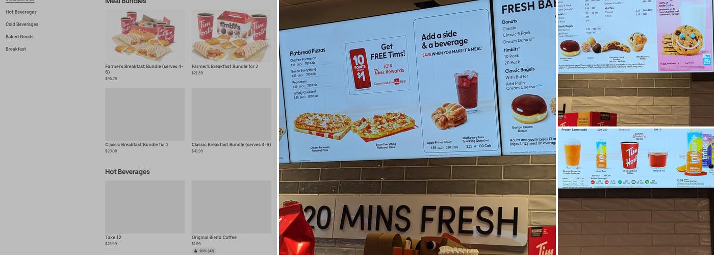 Tim Hortons Menu