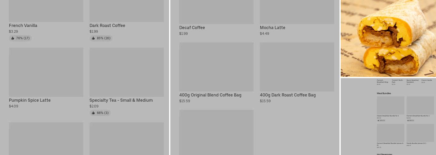 Tim Hortons Menu