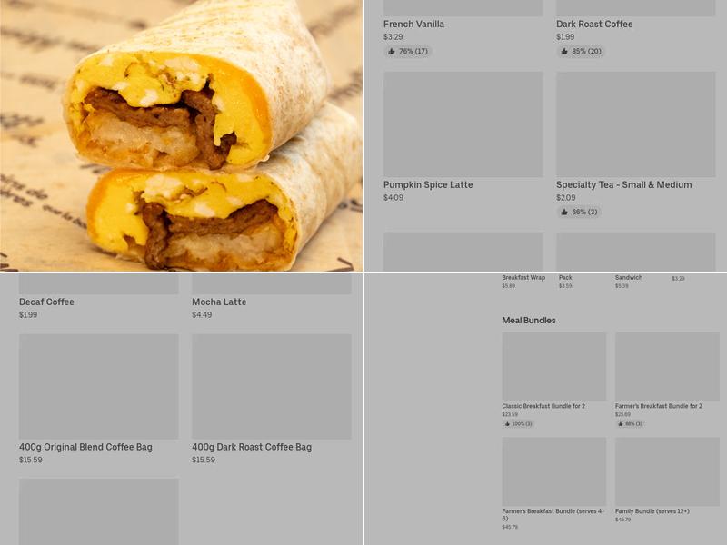 Tim Hortons Menu