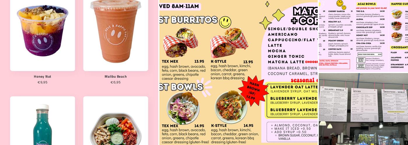 Happies Menu