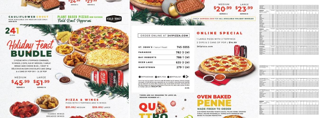 241 Pizza Menu