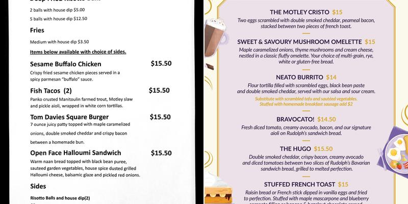 The Motley Kitchen Menu