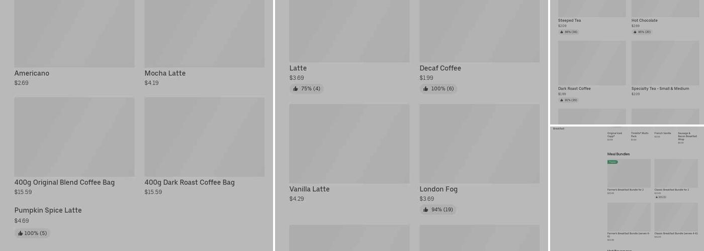 Tim Hortons Menu