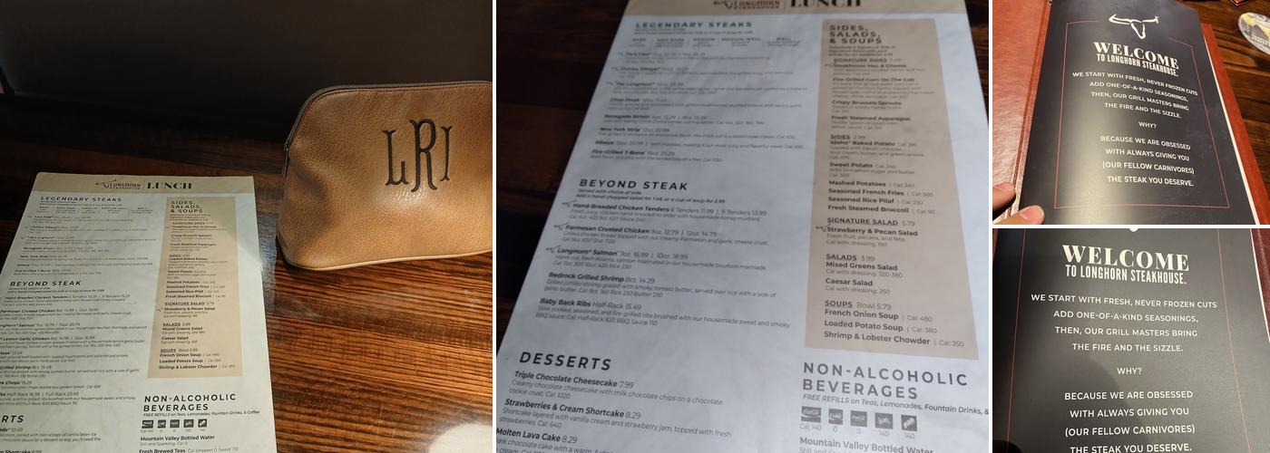 LongHorn Steakhouse Menu