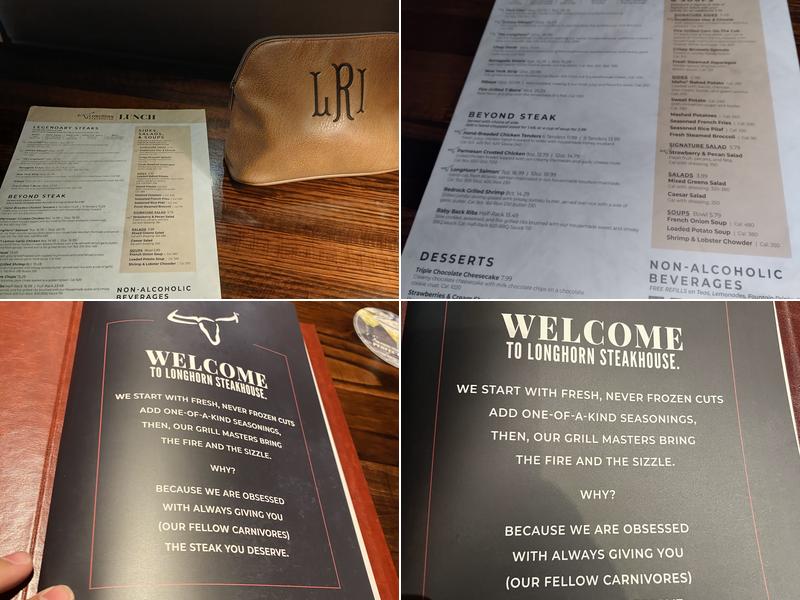 LongHorn Steakhouse Menu