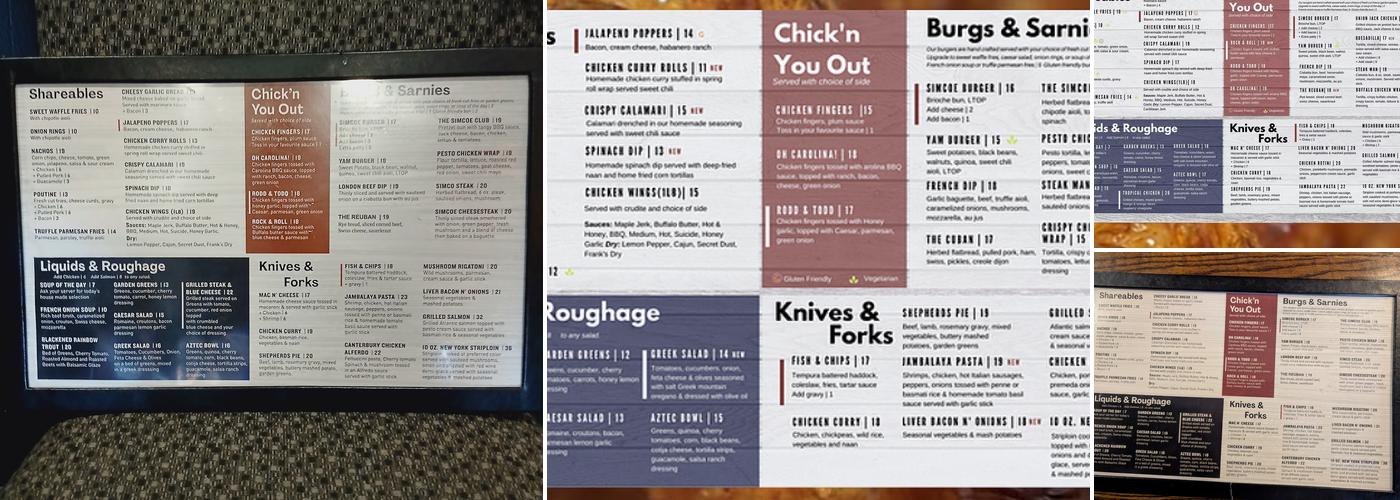 Lake Simcoe Arms Pub Menu