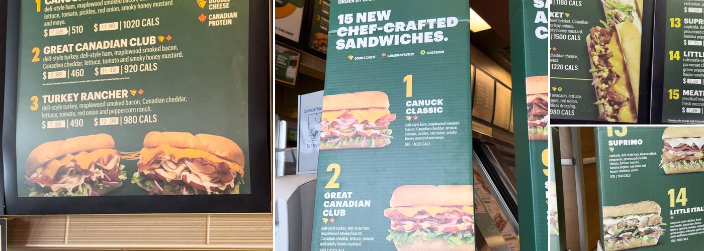 Subway Menu