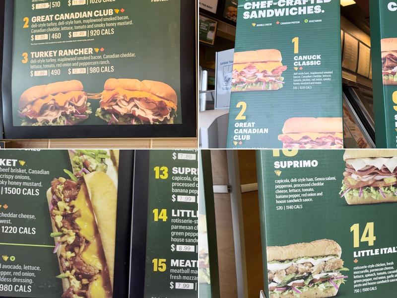 Subway Menu
