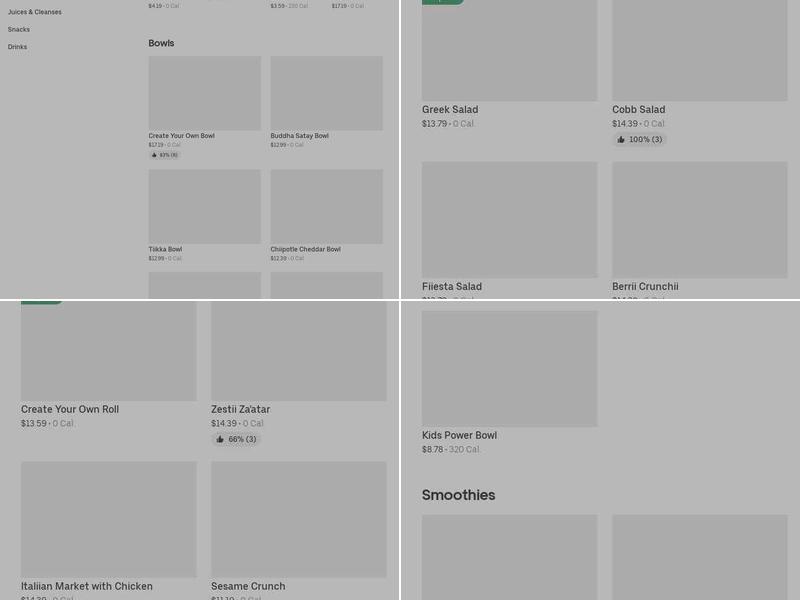 Freshii Menu