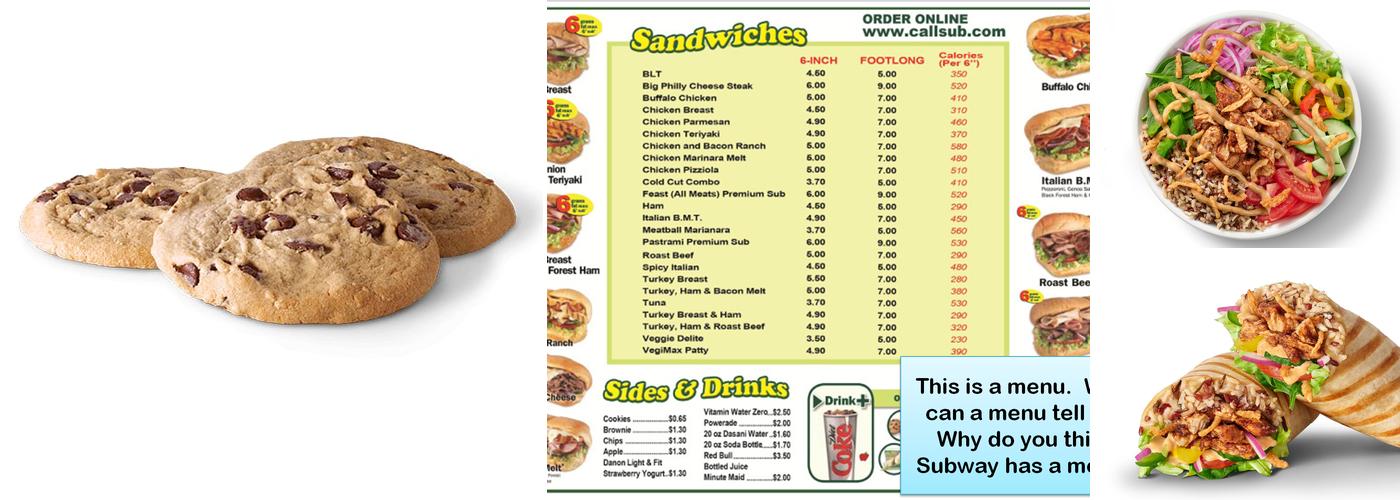 Subway Menu