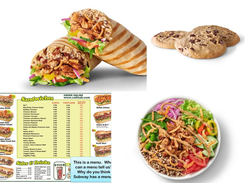 Subway Menu