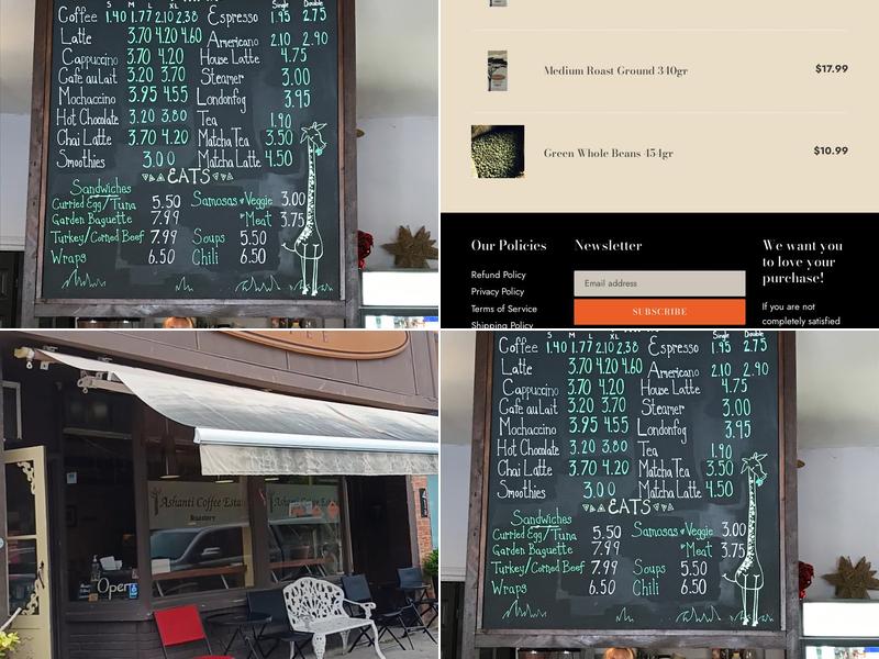 Ashanti Thornbury Menu