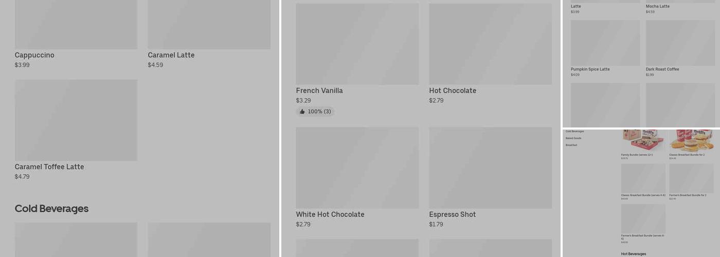 Tim Hortons Menu