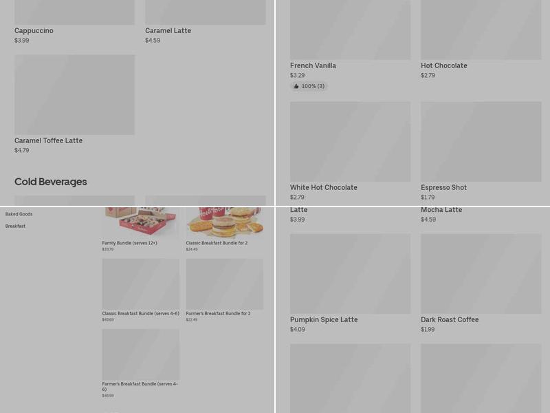 Tim Hortons Menu
