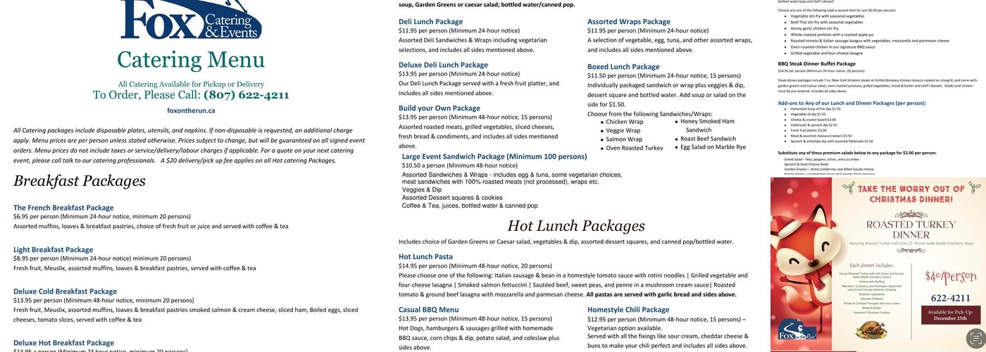Fox on the Run Menu