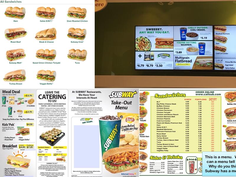 Subway Menu