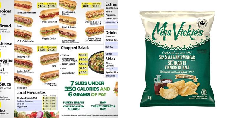 Subway Menu