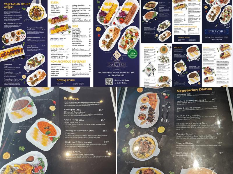 Darvish Restaurant Menu