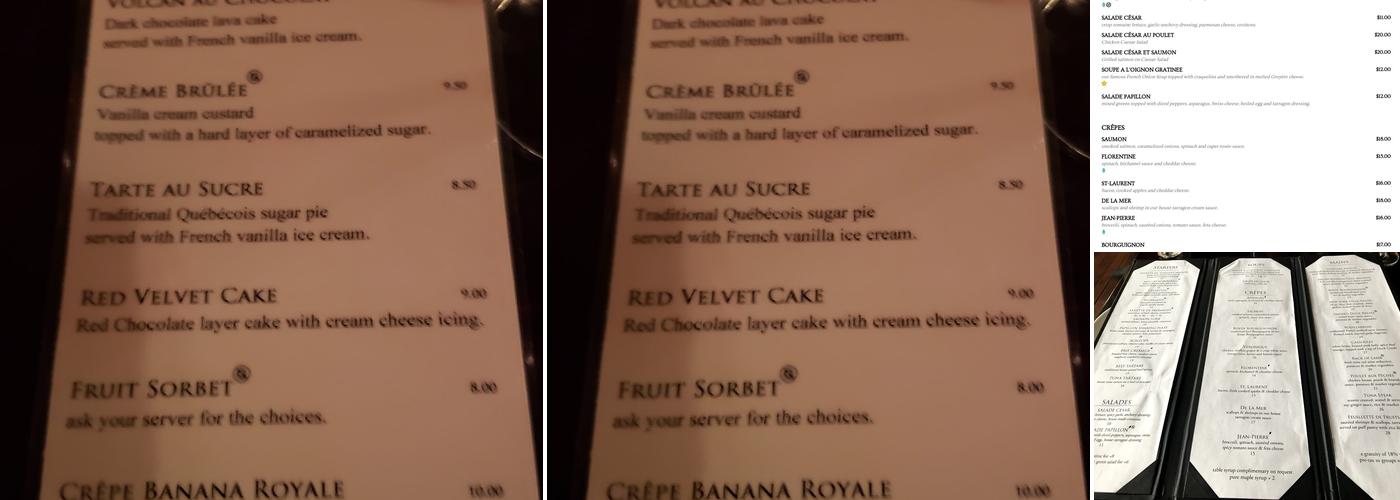Le Papillon On Front Menu