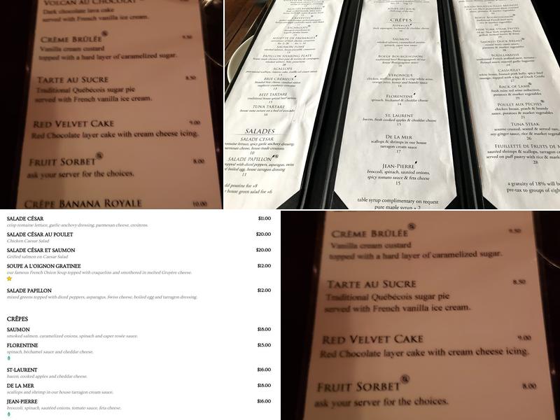 Le Papillon On Front Menu