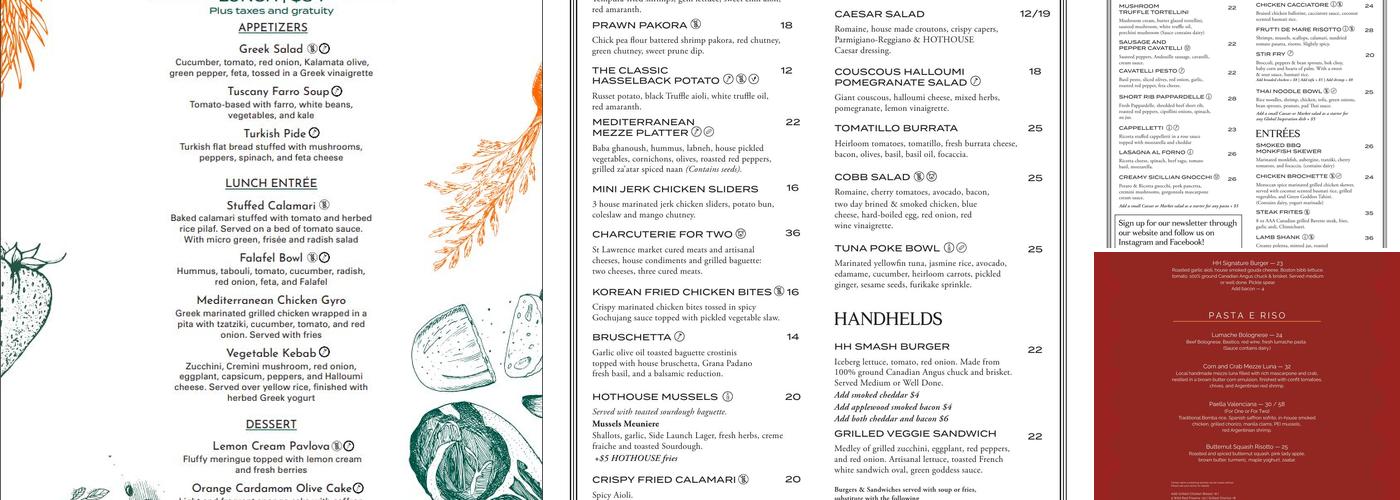 HOTHOUSE Menu