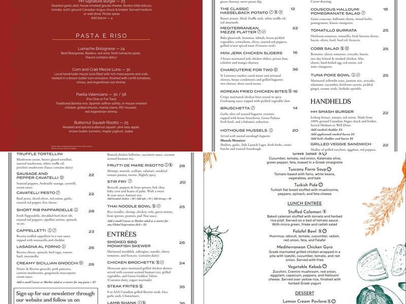 HOTHOUSE Menu
