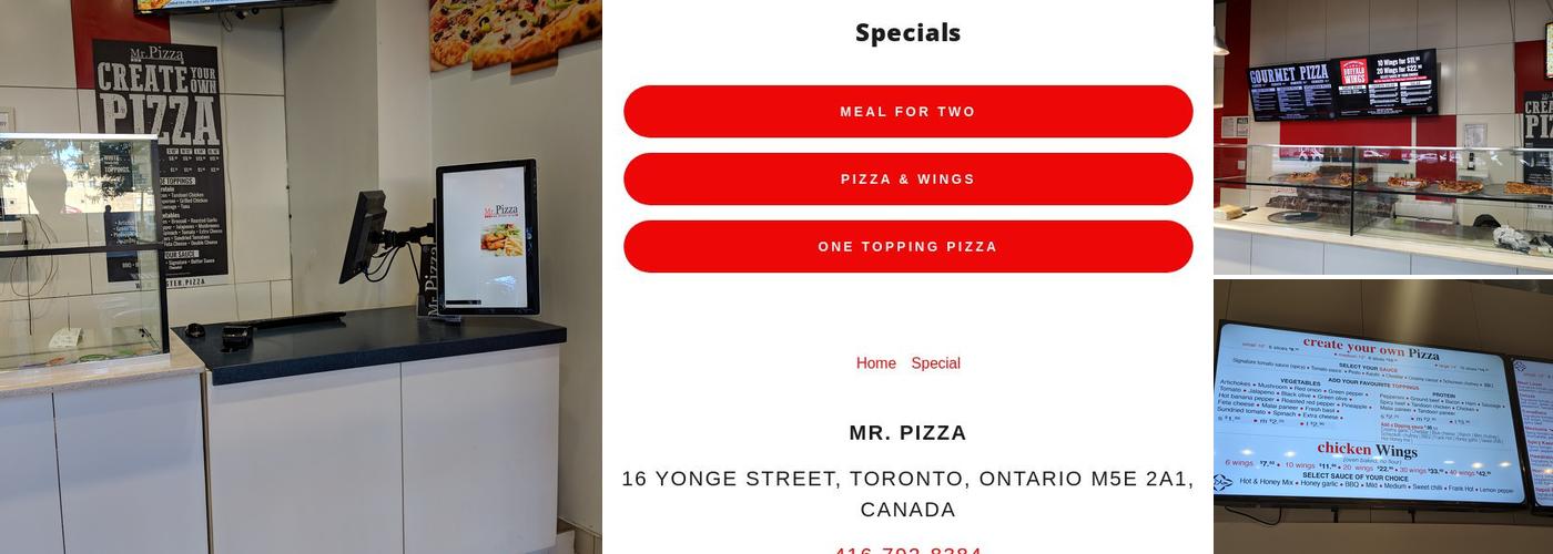 Mister Pizza Menu