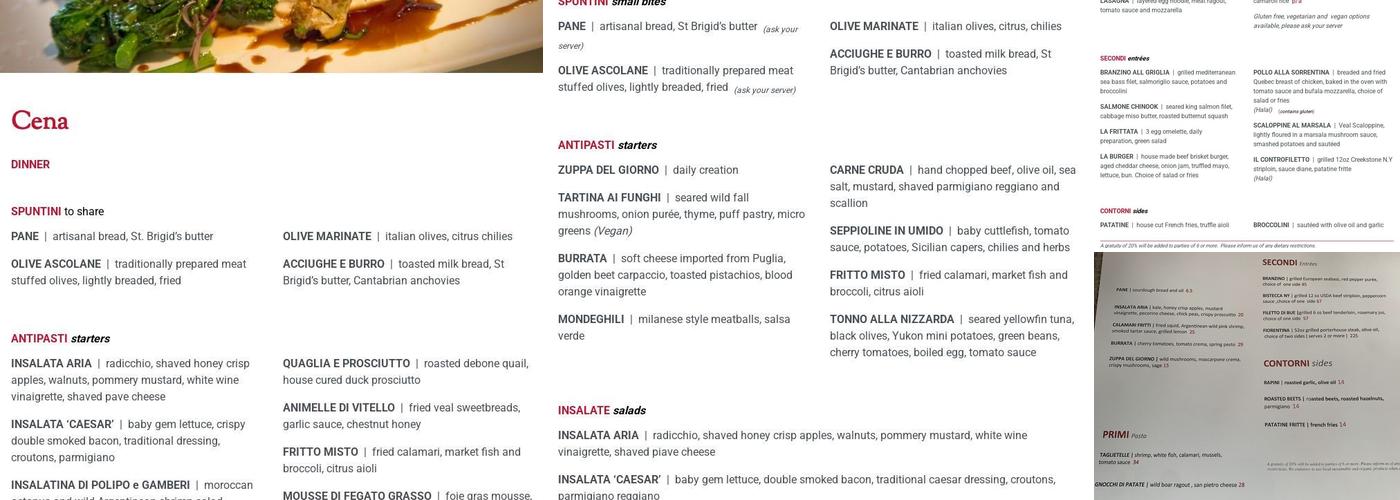 Aria Menu