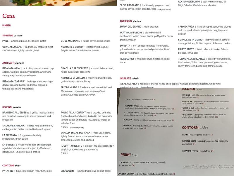 Aria Menu