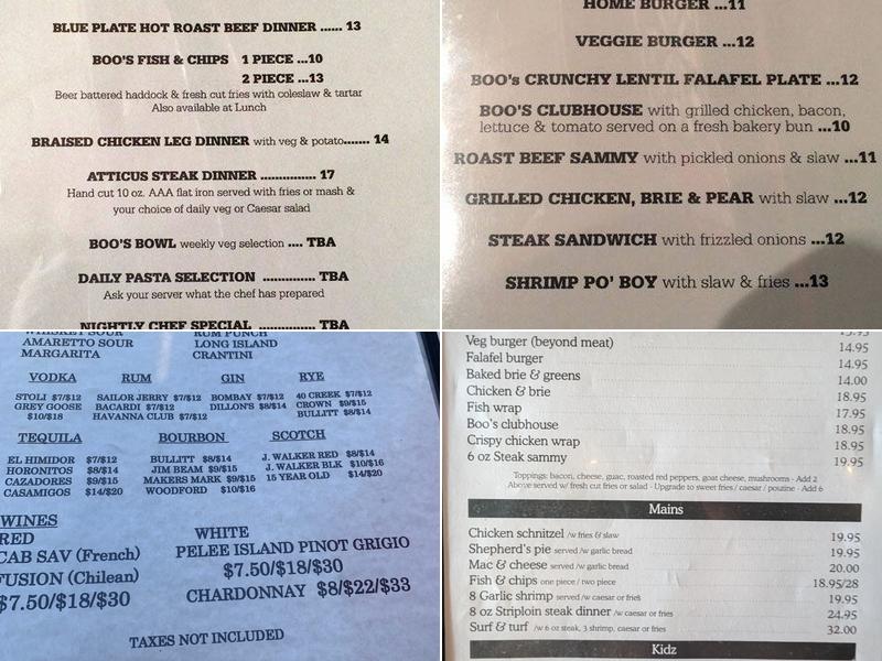 Boo Radley's Menu