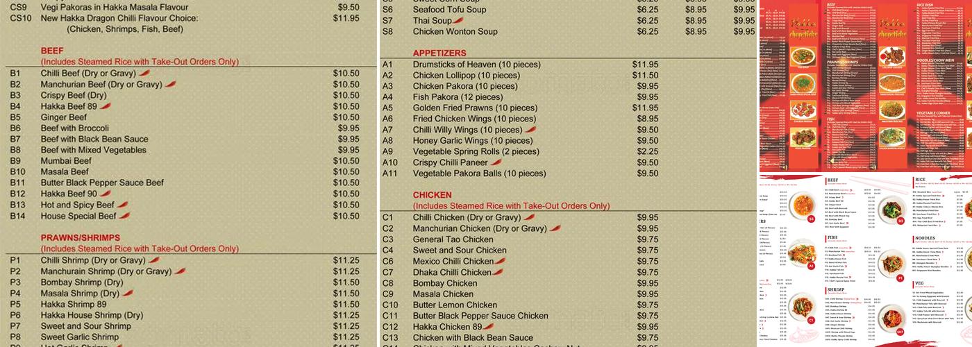 Hakka Chopsticks Menu
