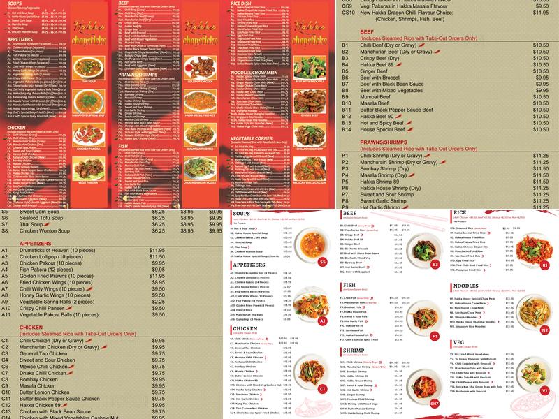 Hakka Chopsticks Menu