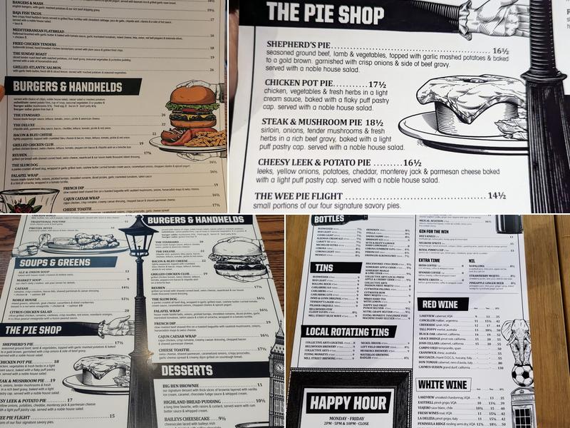 Elephant & Castle Menu