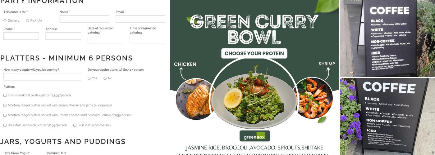 Green Box Express Menu
