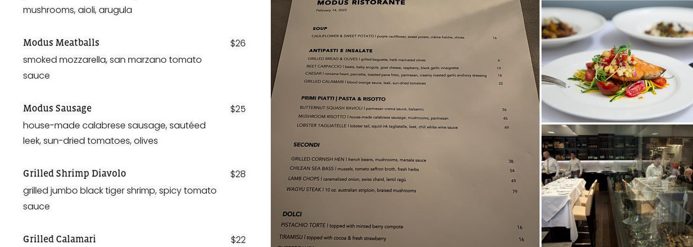 Modus Ristorante Menu