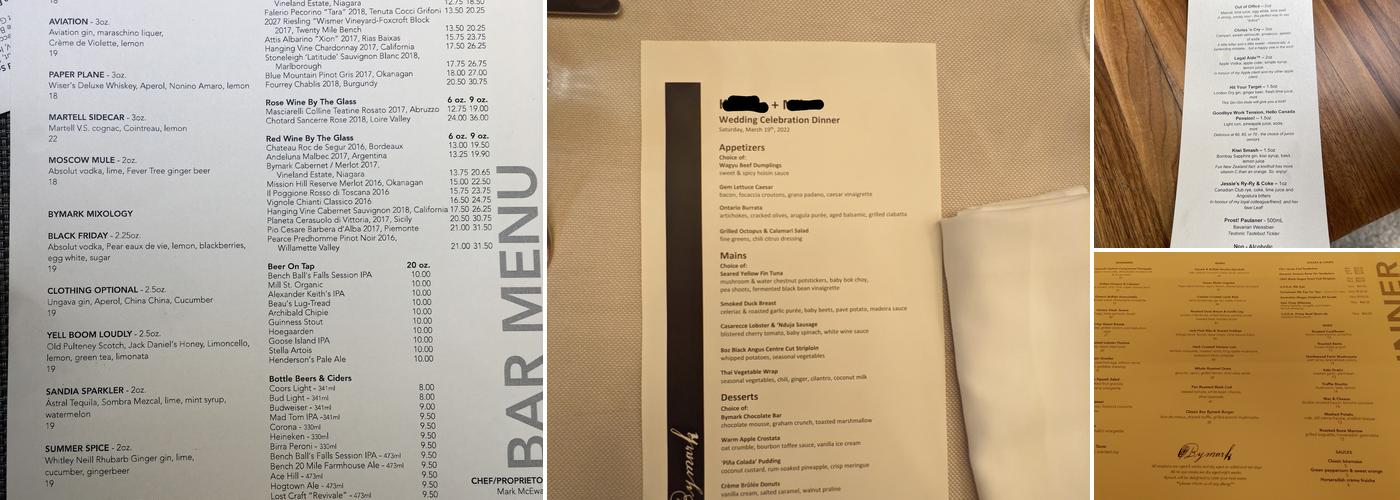 Bymark Menu