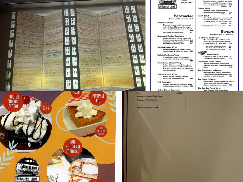Imperial Pub Menu