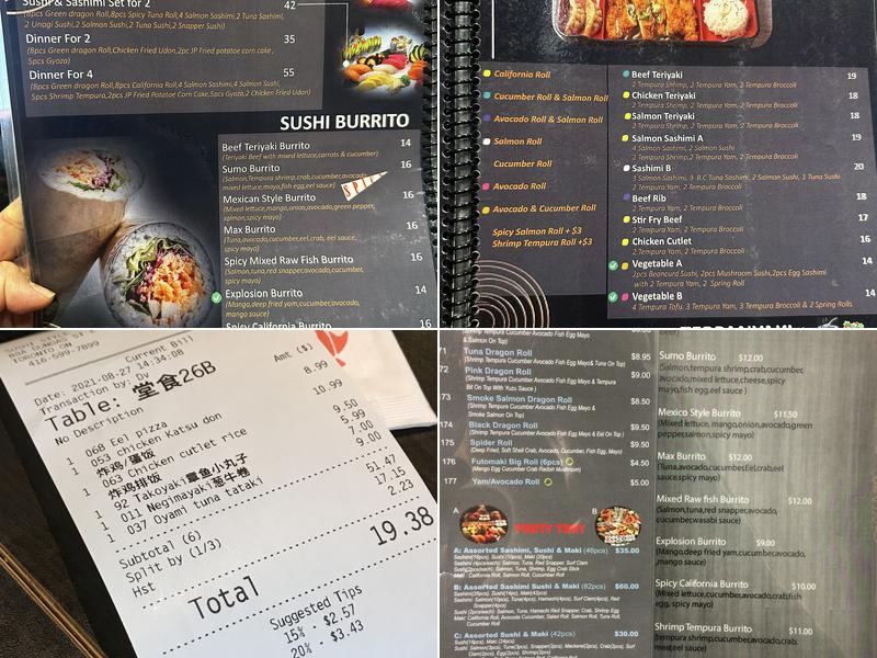Sushi Style Menu