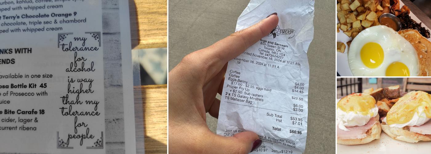 Hugs and Sarcasm Menu