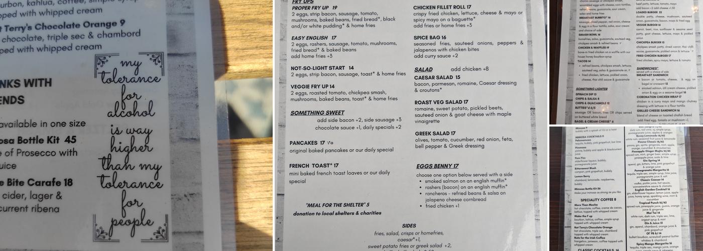 Hugs and Sarcasm Menu
